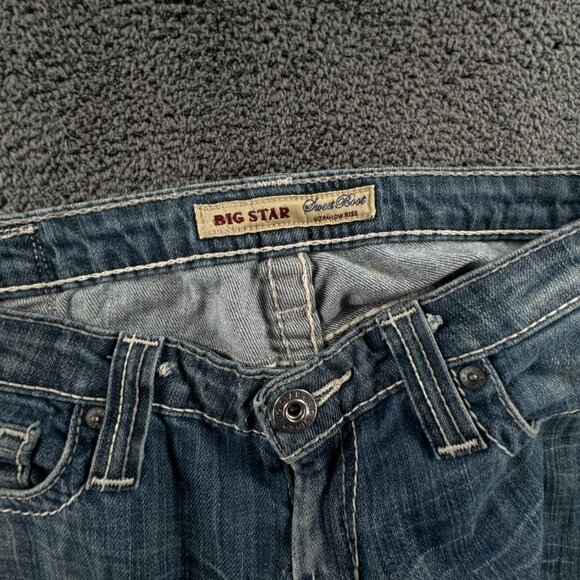 Big Star Sweet Boot Ultra Low Rise Denim Jeans Women Blue 28L Cotton Blend - Picture 12 of 16